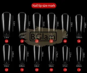 Full Cover Ballerina Nail Tips Clear 240 Tips Box No.1