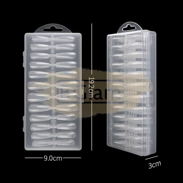 Full Cover Ballerina Nail Tips Clear 240 Tips Box No.1