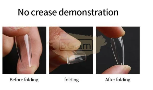 Full Cover Long Pointed Nail Tips Clear 240 Tips Box No.3