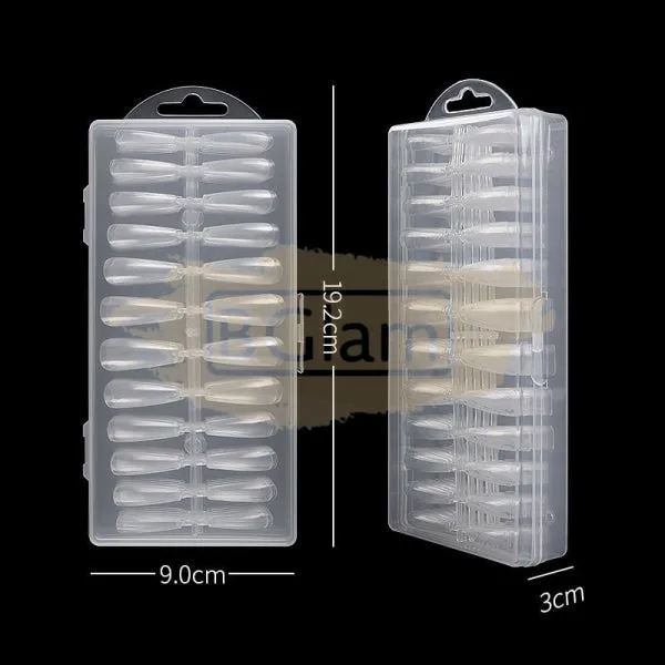 Full Cover Long Pointed Nail Tips Clear 240 Tips Box No.3
