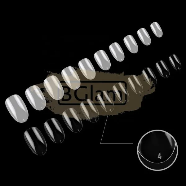 Full Cover Oval Nail Tips Clear 500 Tips