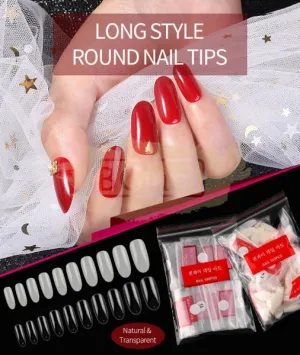 Full Cover Round Nail Tips Clear 500 Tips