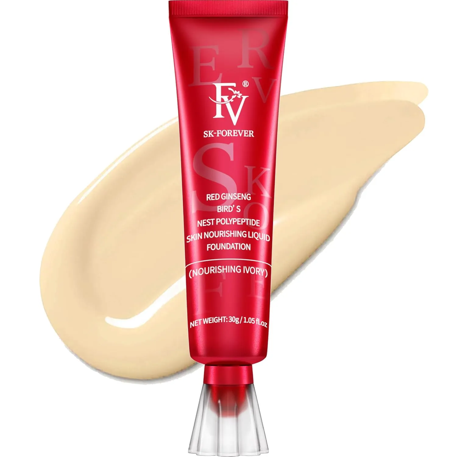 FV Waterproof Liquid Foundation, Dewy Finish Long Lasting Lightweight Medium Coverage Face Makeup for Normal & Dry Skin, Cruelty Free, Ivory, 30ml