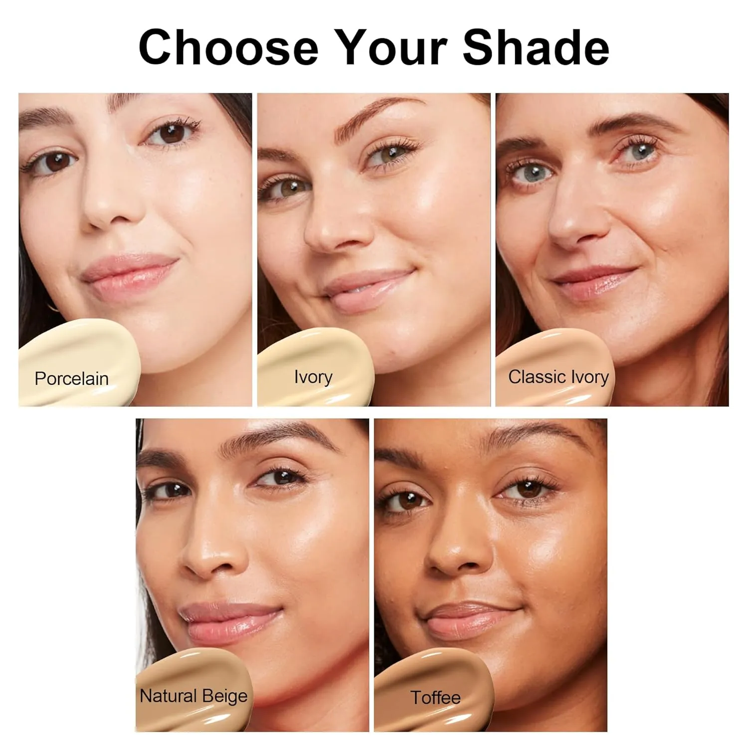 FV Waterproof Liquid Foundation, Dewy Finish Long Lasting Lightweight Medium Coverage Face Makeup for Normal & Dry Skin, Cruelty Free, Porcelain, 30ml
