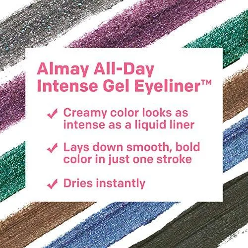 Gel Eyeliner by Almay, Waterproof, Fade-Proof Eye Makeup, Easy-to-Sharpen Liner Pencil, 100 All Day Grey, 0.045 Oz