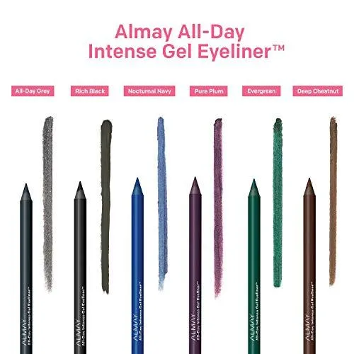 Gel Eyeliner by Almay, Waterproof, Fade-Proof Eye Makeup, Easy-to-Sharpen Liner Pencil, 100 All Day Grey, 0.045 Oz