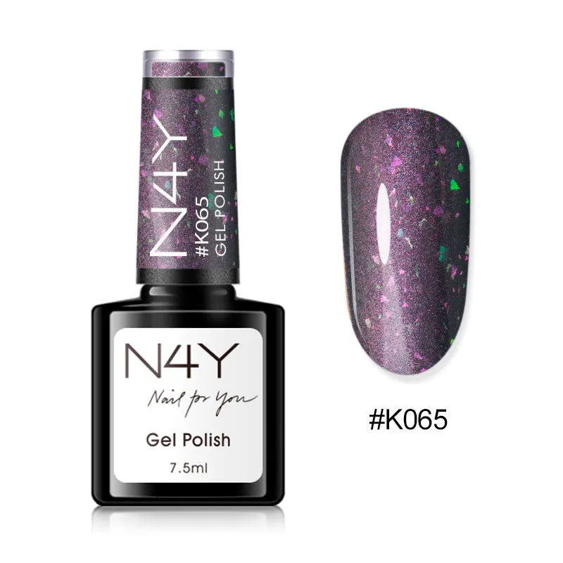 Gel Polish Purple Flake Elegance