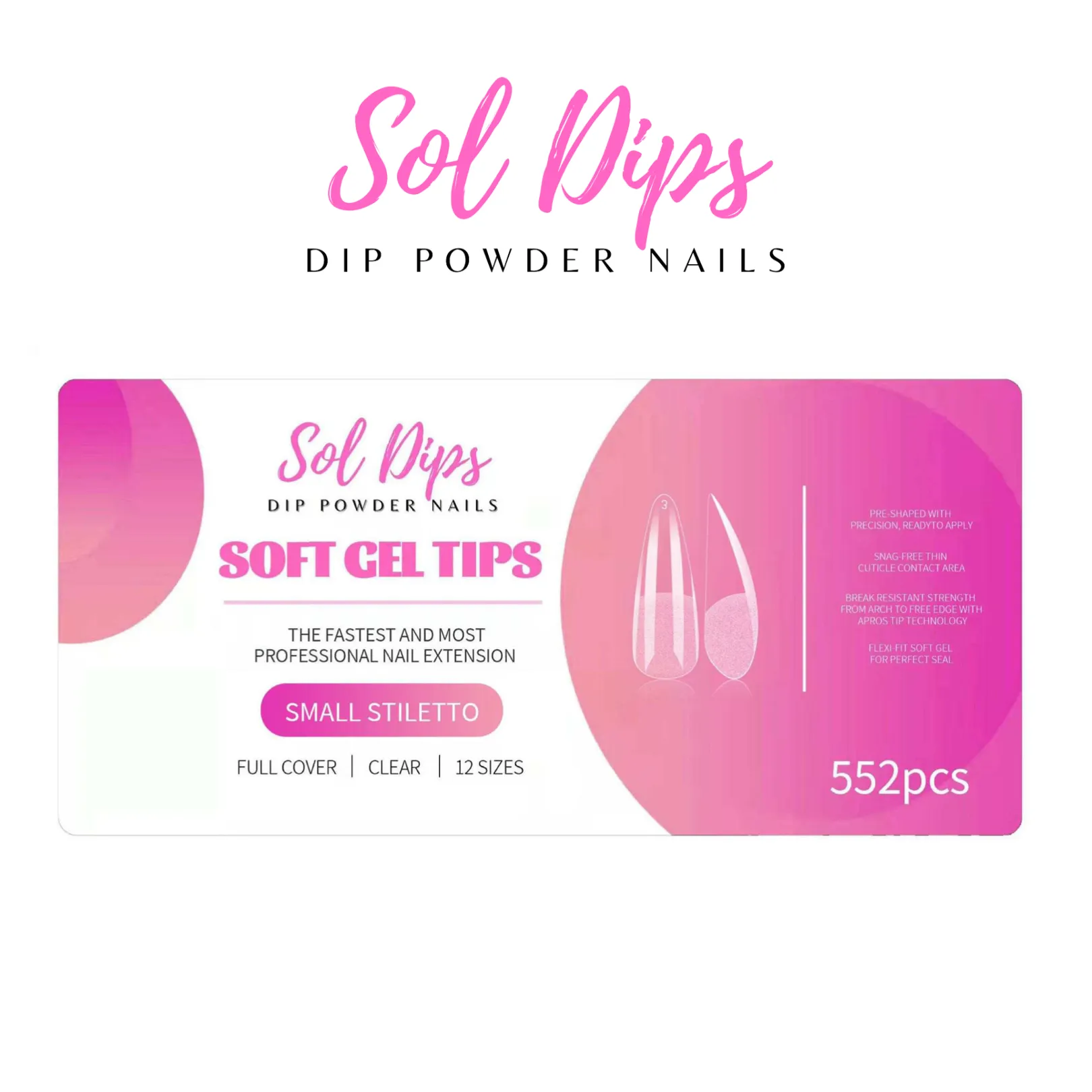 Gelly Tips - Small Stiletto