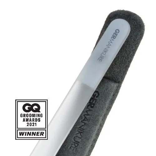Genuine Patented Czech Crystal Glass Moon File Double Sided Edging Nail File in Suede