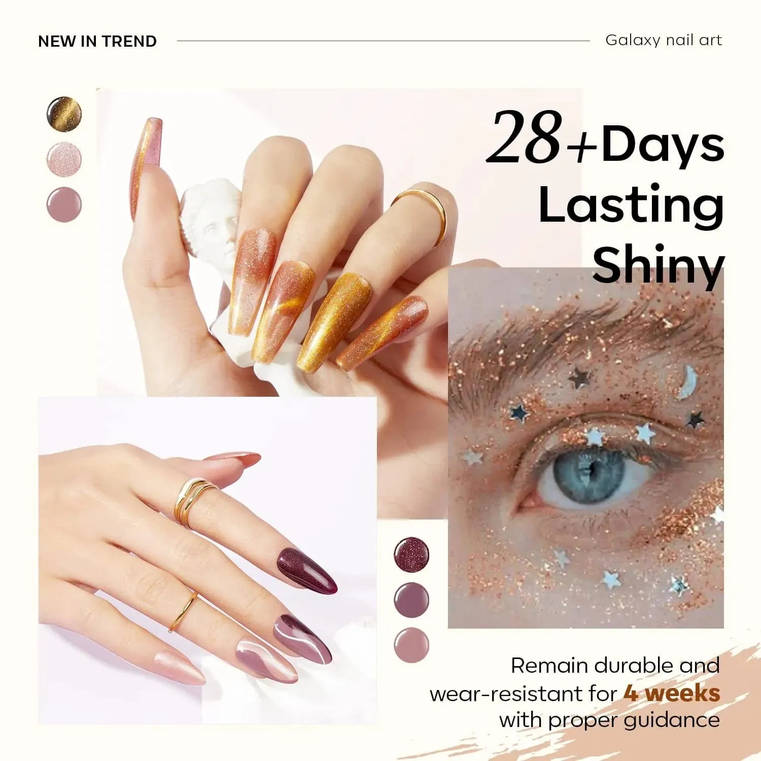 Glitter Waves - 6 Colors Cosmo Party Gel Nail Polish Set 7ml