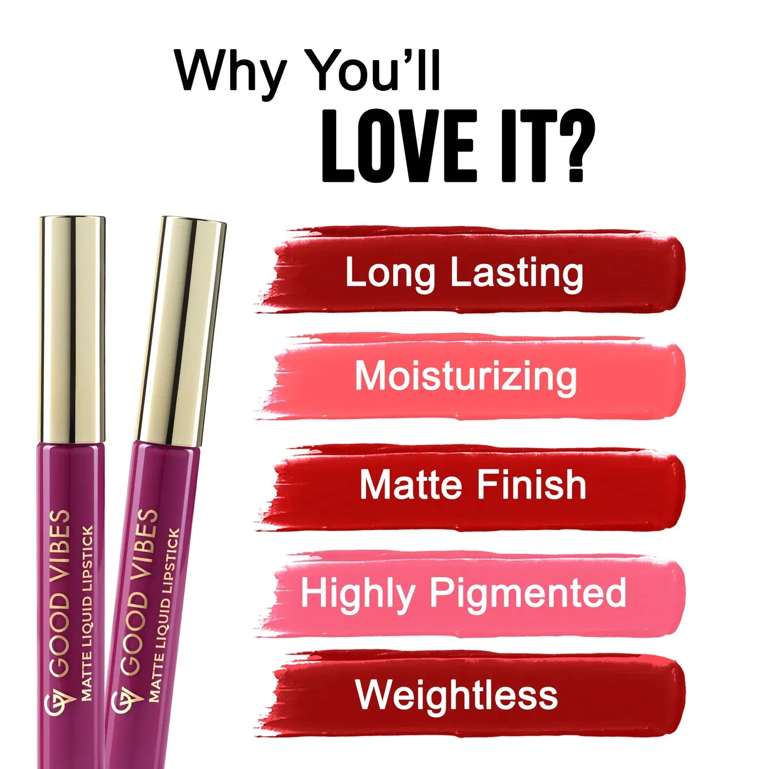 Good Vibes HydraGlow Matte Liquid Lipstick| Jojoba & Vitamin E| Everyday Mauve (M1) - (5.2ml)