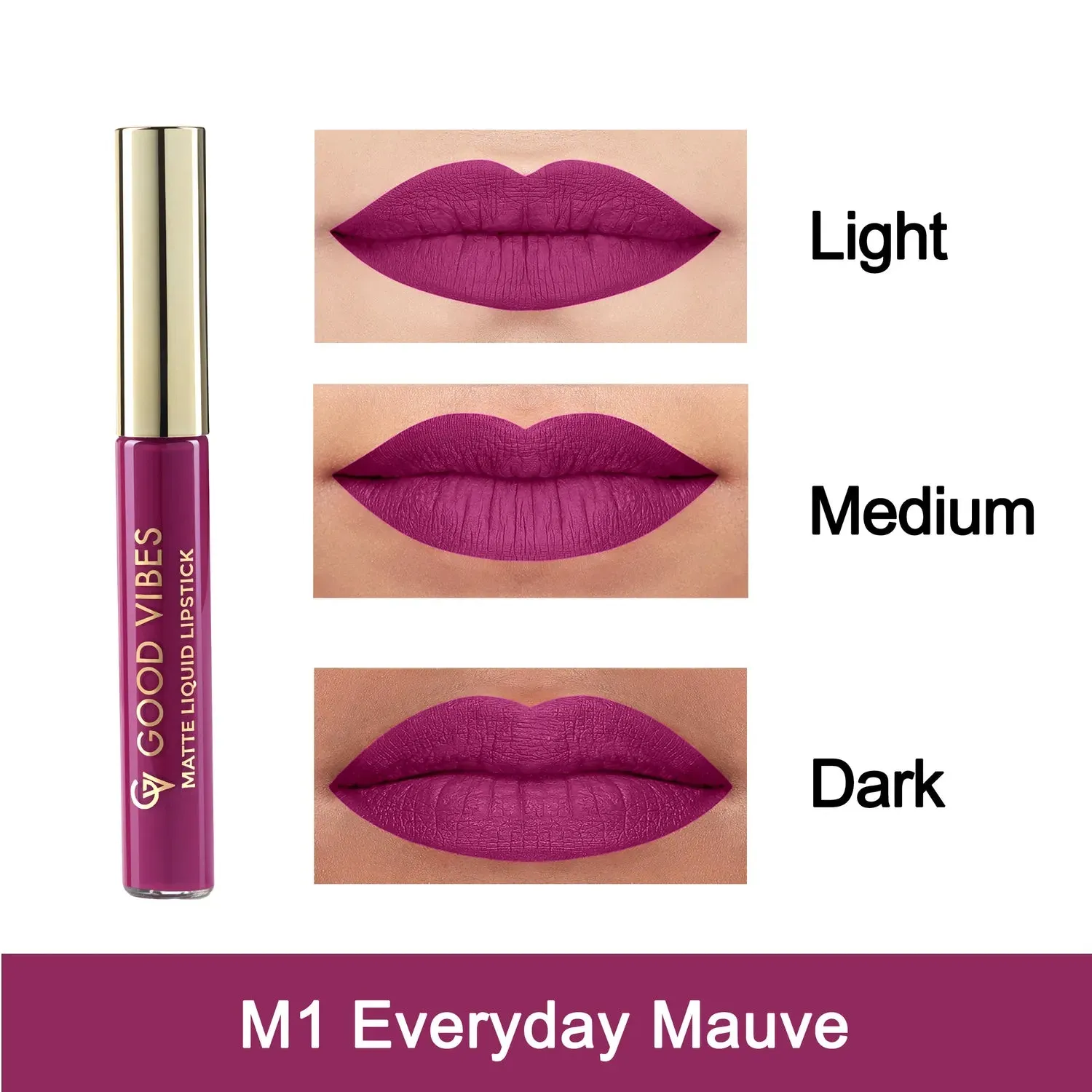 Good Vibes HydraGlow Matte Liquid Lipstick| Jojoba & Vitamin E| Everyday Mauve (M1) - (5.2ml)