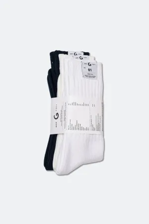 GROCERY SO-004 SOCKS 4.0 PACK/ WHITE/ CREAM/ NAVY