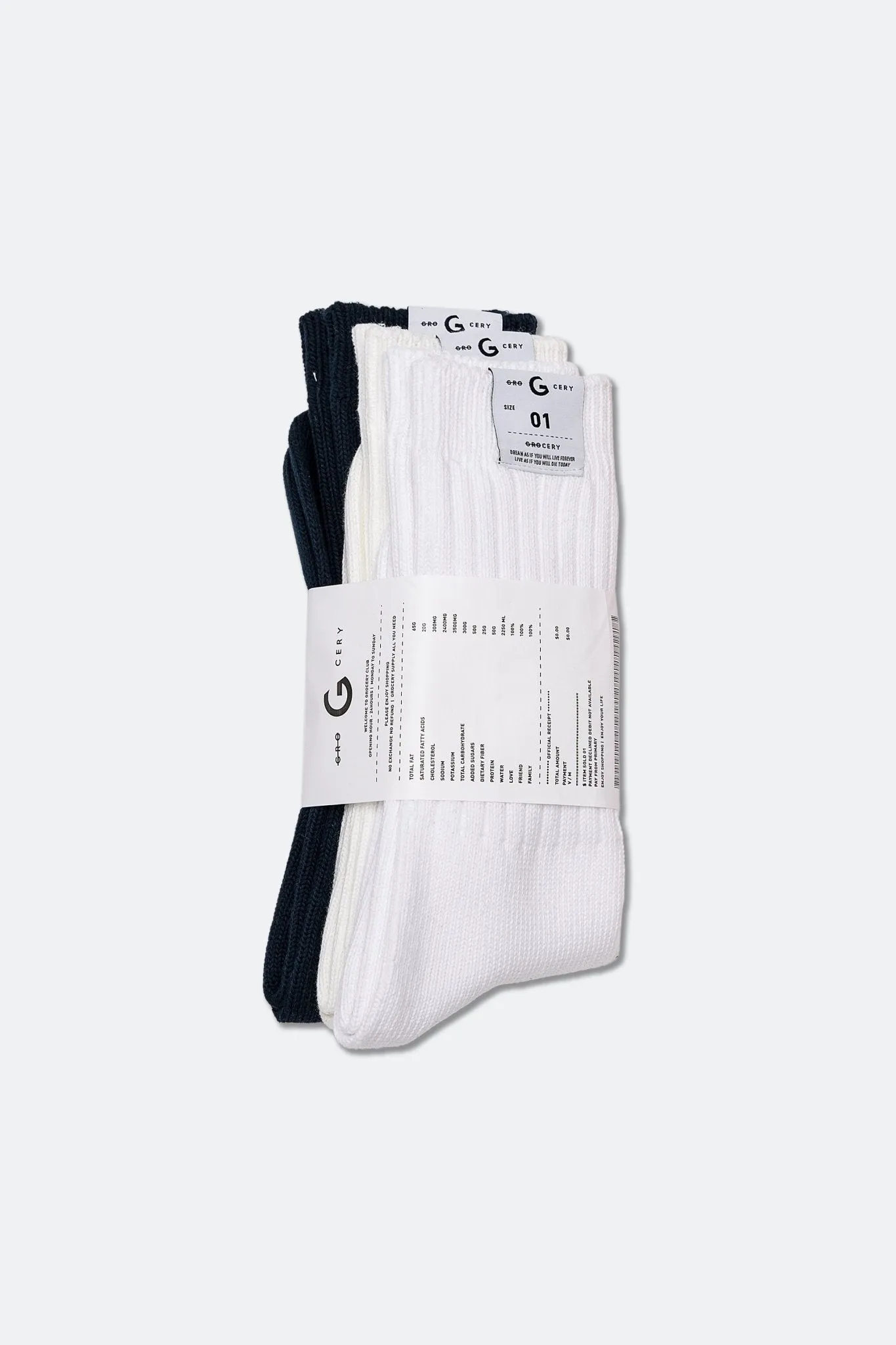 GROCERY SO-004 SOCKS 4.0 PACK/ WHITE/ CREAM/ NAVY