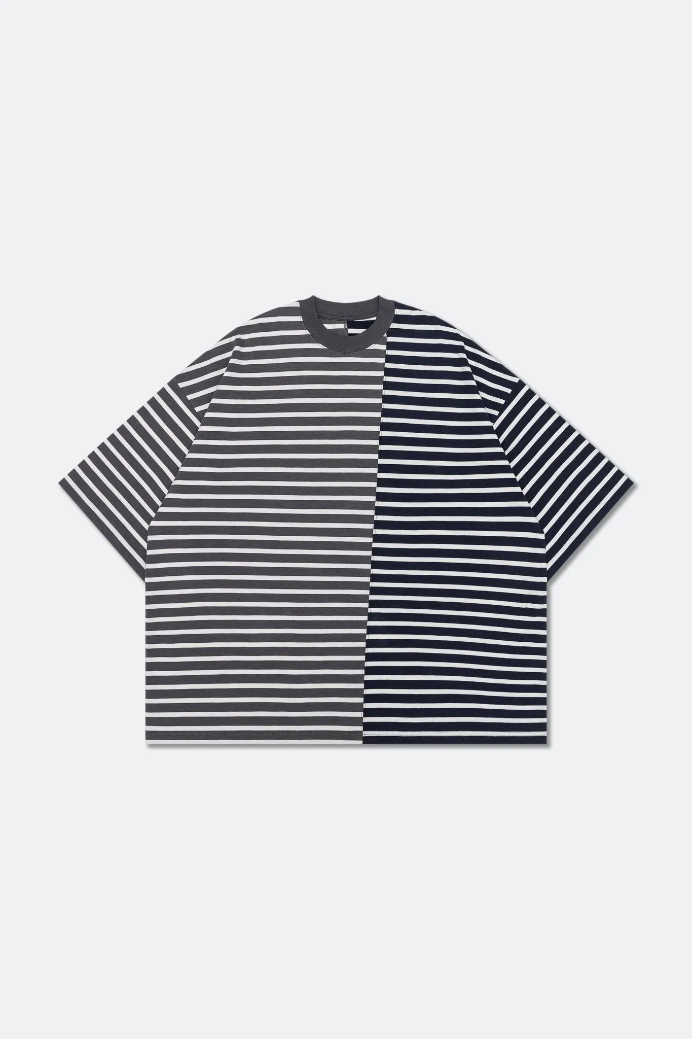 GROCERY TEE-067 JUMBO PATCHWORK STRIPE INVOICE TEE