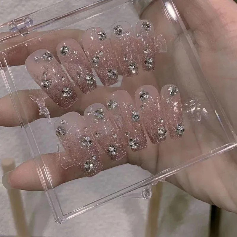 Handmade Pink Ballet Fake Nails