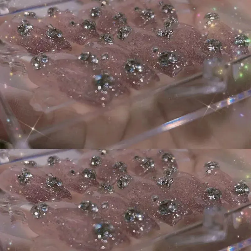 Handmade Pink Ballet Fake Nails