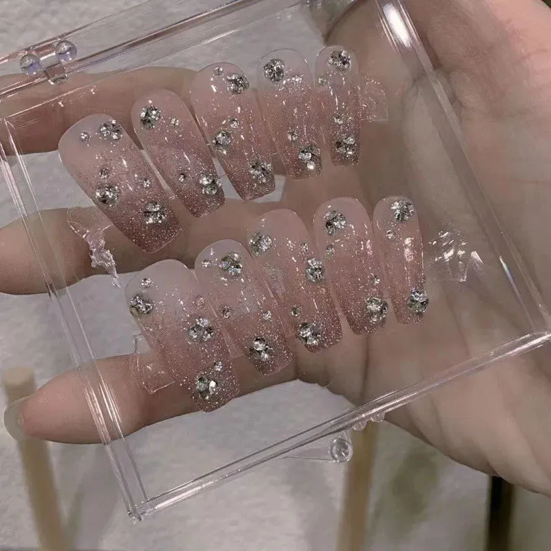 Handmade Pink Ballet Fake Nails