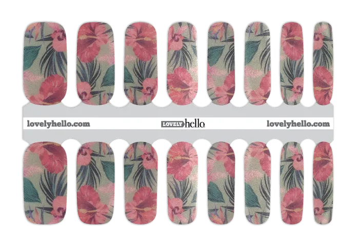 Hawaiian Hibiscus Nail Wraps