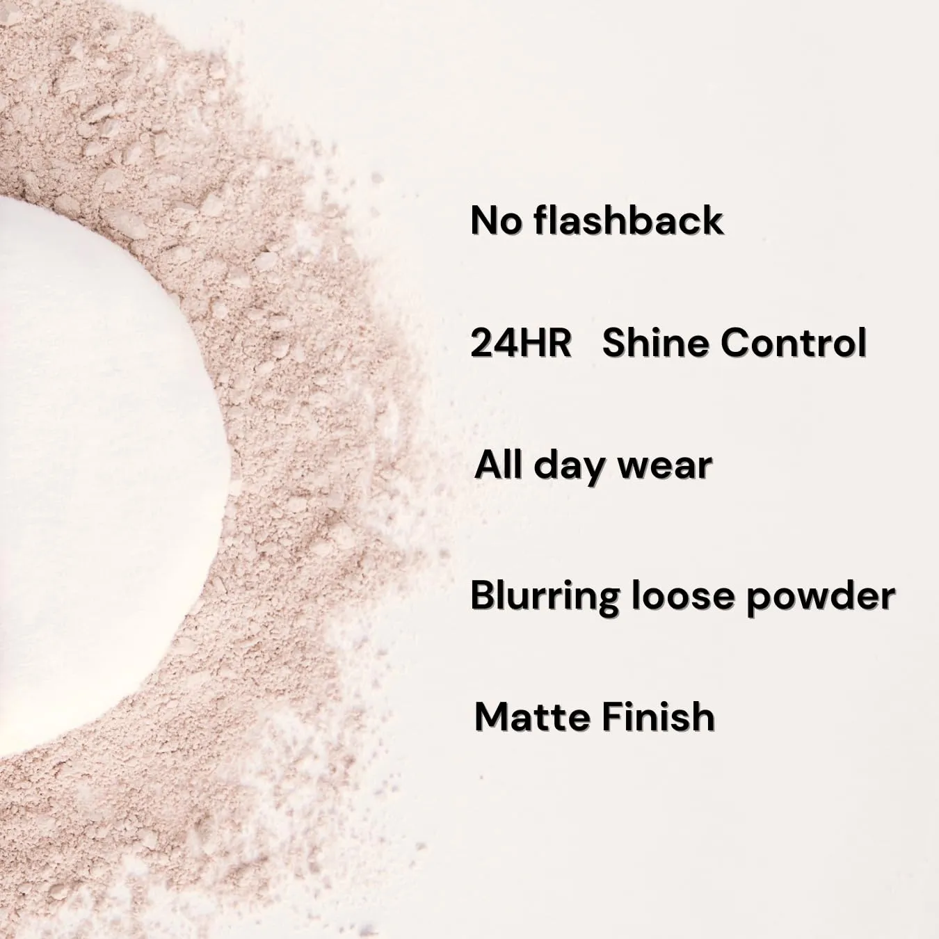 HD Loose Powder Form, Paraben-Free, Lightweight,Breathable, Long-Lasting, Transparent, Flawless Matte Finish, Face Setting Makeup Gift for Women, Ivory