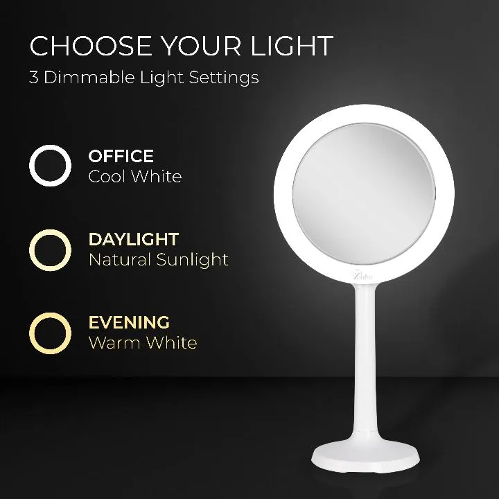 Hudson Lighted Makeup Mirror with Magnification & Suction Cup
