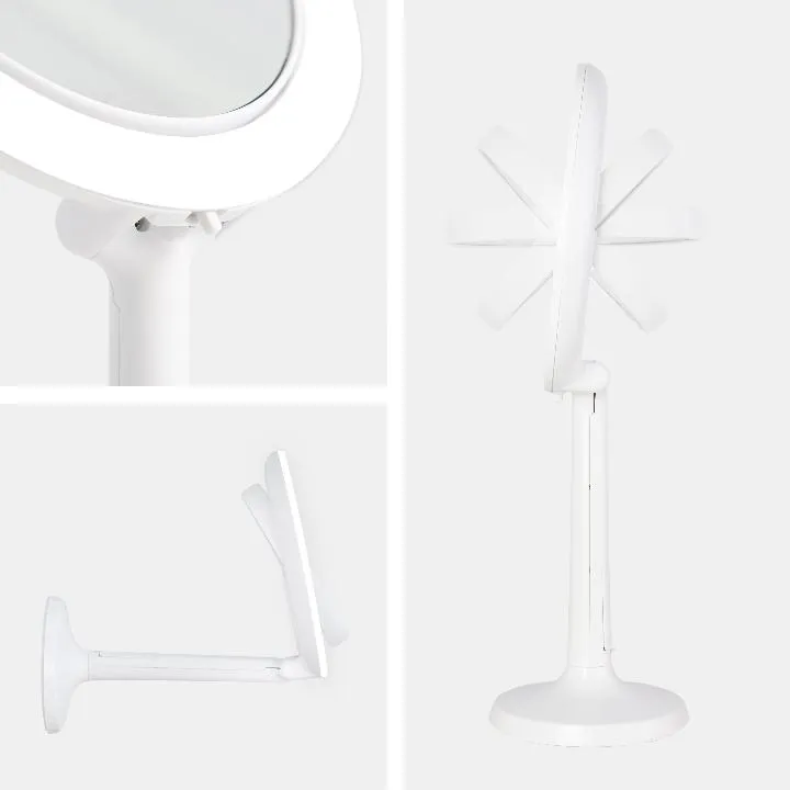 Hudson Lighted Makeup Mirror with Magnification & Suction Cup