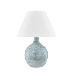 Hudson Valley Lighting Kearny Table Lamp-Aged Brass/Ceramic Reactive Seaglass