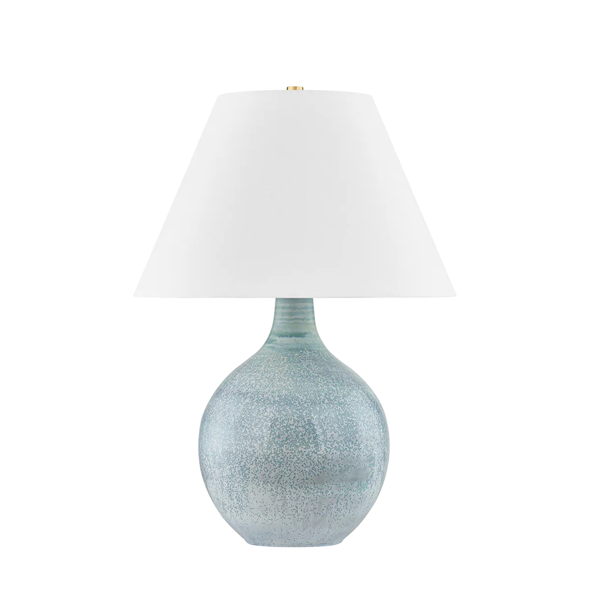 Hudson Valley Lighting Kearny Table Lamp-Aged Brass/Ceramic Reactive Seaglass