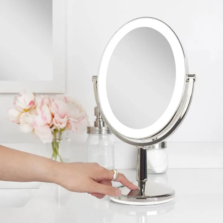 Huntington Lighted Makeup Mirror with Magnification & Rechargeable