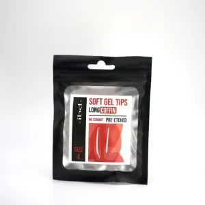IBD Soft Gel Tips Coffin Long - Size 4 50ct