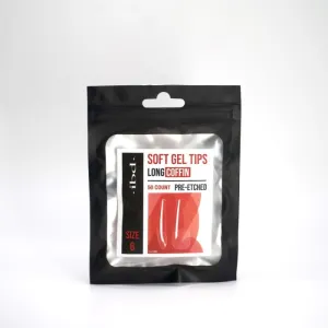 IBD Soft Gel Tips Coffin Long - Size 6 50ct