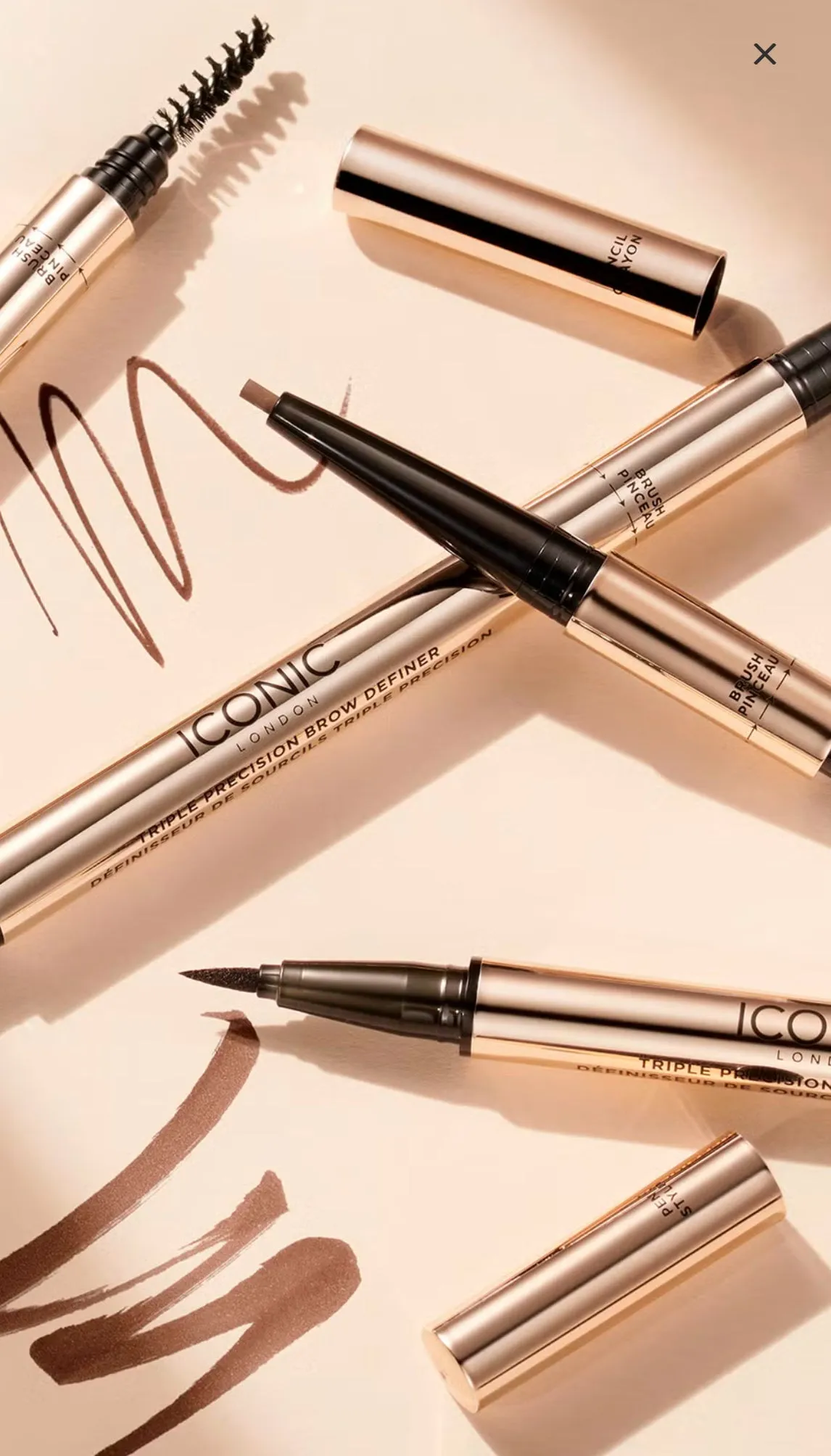 ICONIC London Triple Precision Brow Definer - Chestnut Brown