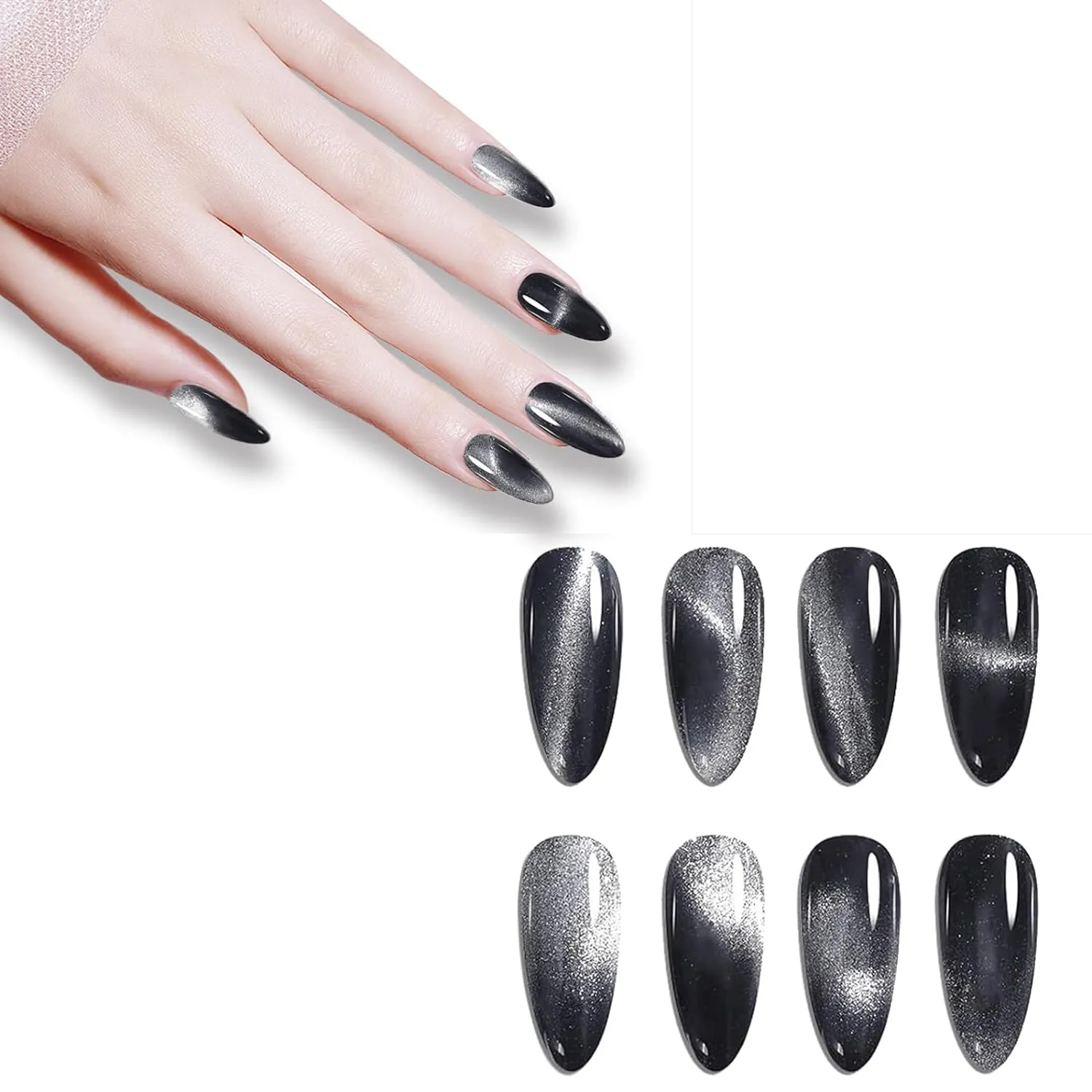 Icy Cat Eye Gel - Reflective Magnetic Silver Shimmery Gel Polish
