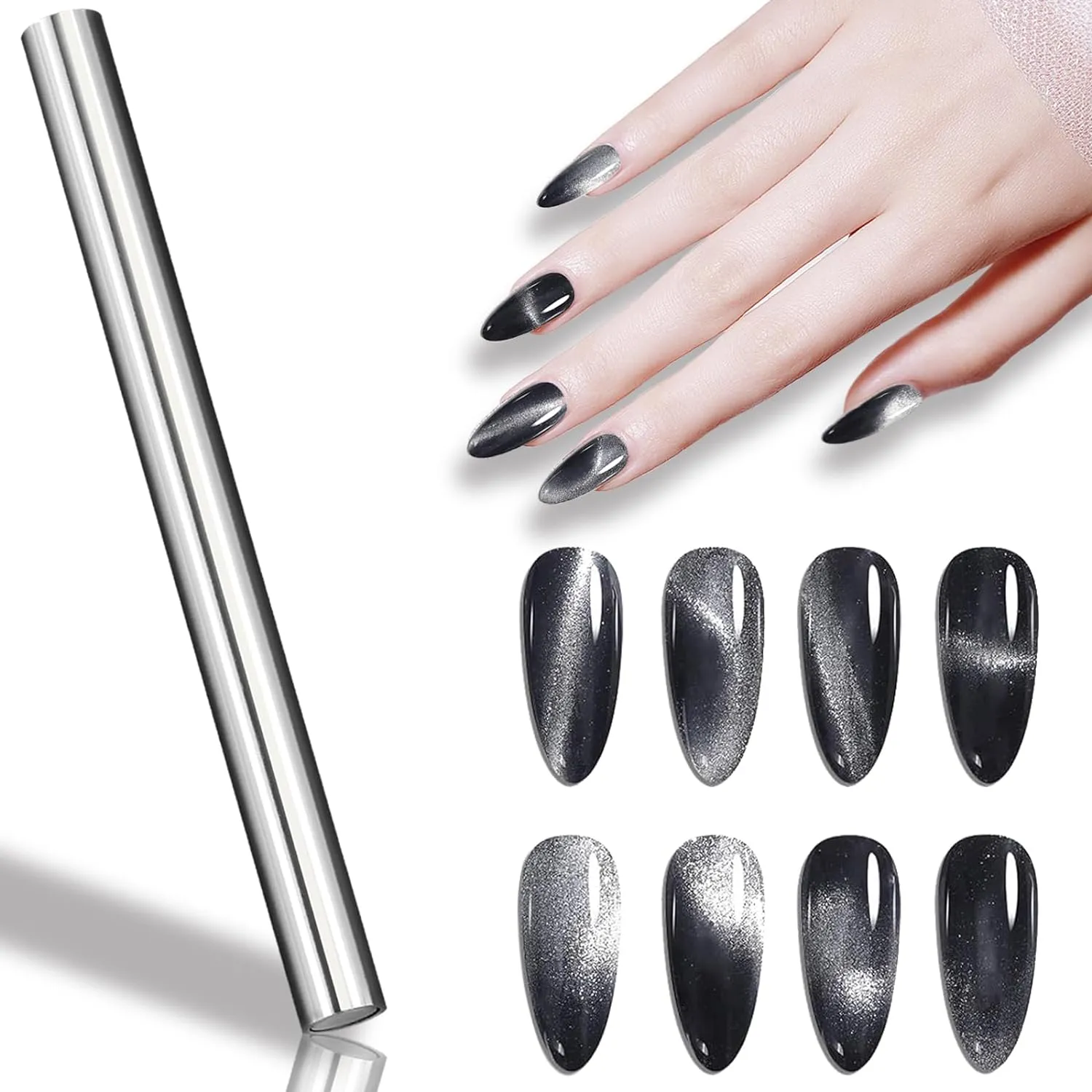 Icy Cat Eye Gel - Reflective Magnetic Silver Shimmery Gel Polish
