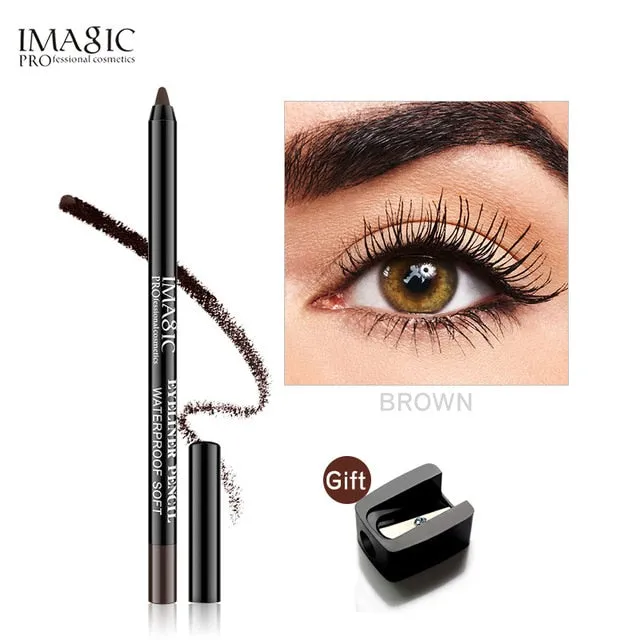 Imagic Brand  1pcs Black Waterproof Eyeliner Pen Pencil Makeup Beauty Cosmetic Tool 1pcs Pencil sharpener