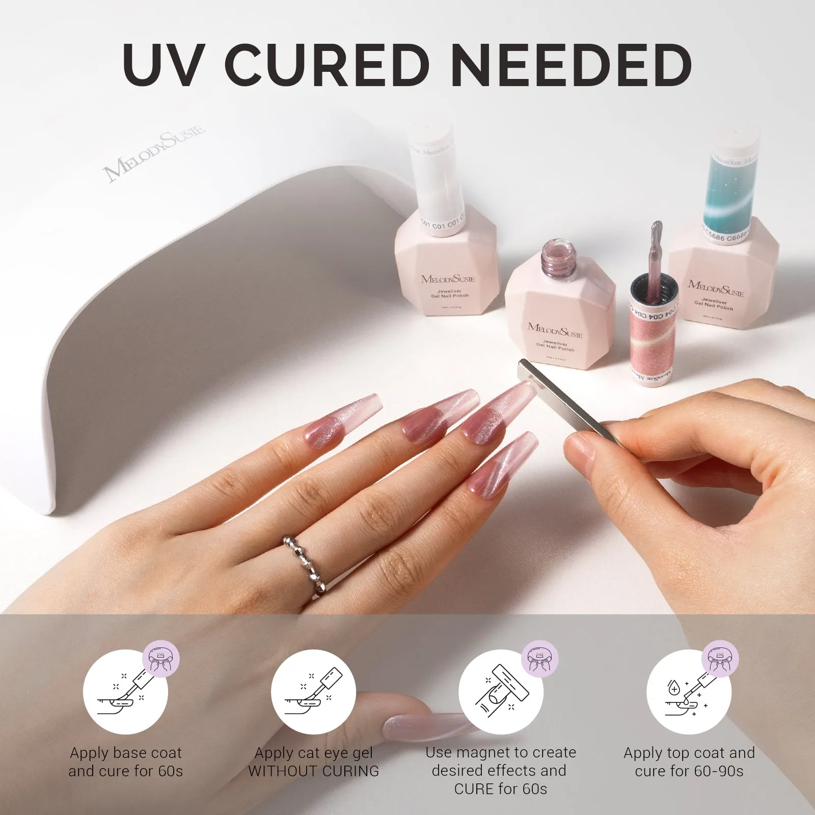 Jeweliver Cat Eye Gel Polish 0.5 fl oz/15ml -  Pigeon's Blood Red C66