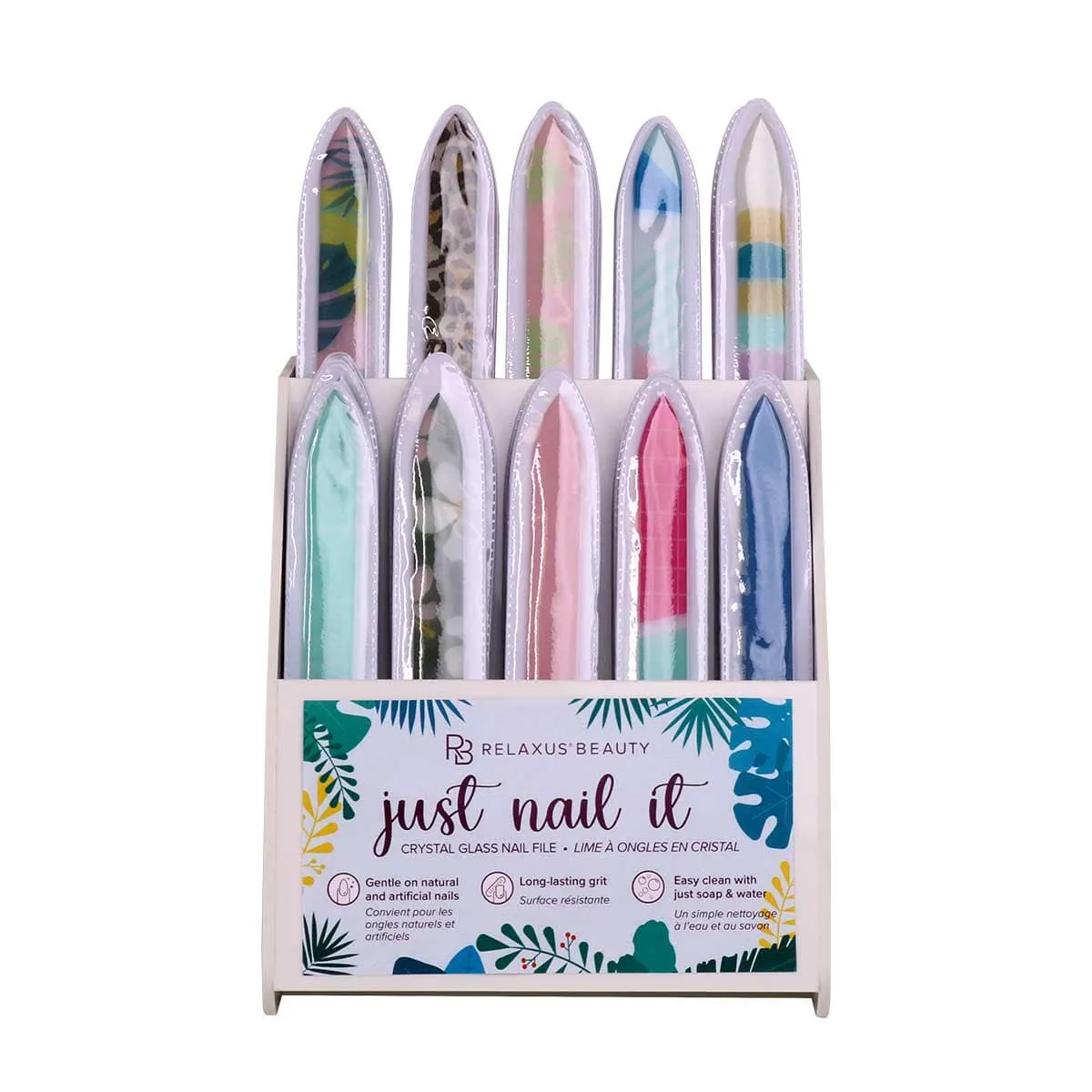 Just Nail it Crystal Nail Files Displayer of 50