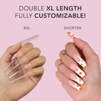 Kiara Sky Non C-Curve Tips XXL - Clear Square
