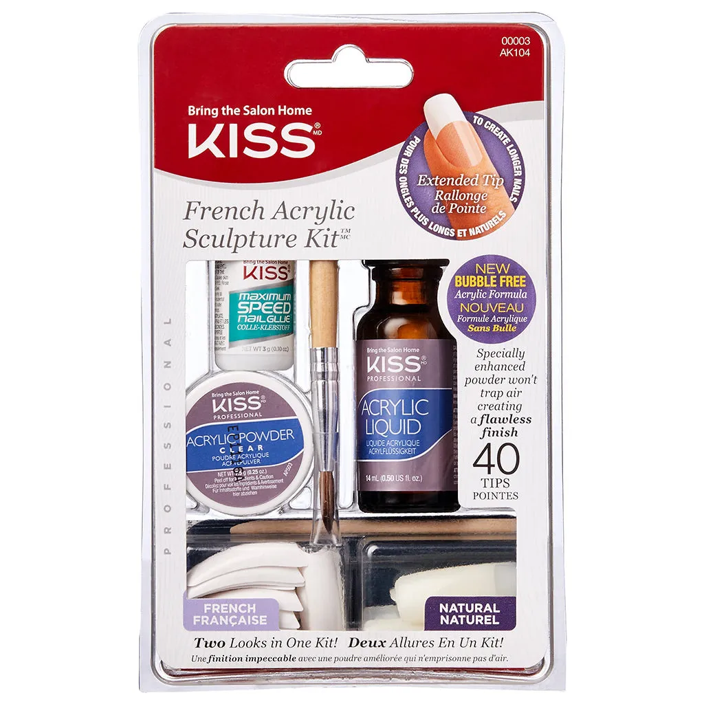 Kiss False Nails - French Acrylic Sculpture Kit