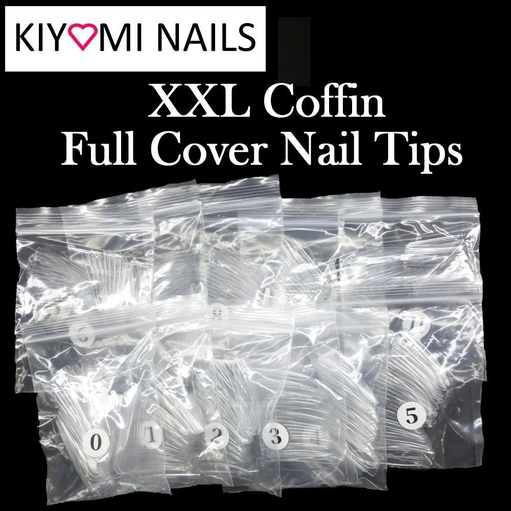 Kiyomi Nails XXL Full Cover Coffin Nail Tips, 360 Pieces