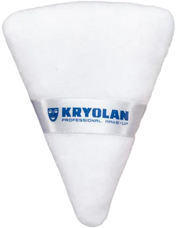 Kryolan Triangular Powder Puff - White - 7.5cm x 9.5cm