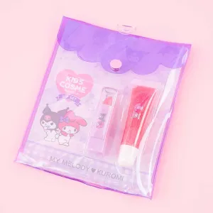 Kuromi & My Melody Lipstick & Gloss Set