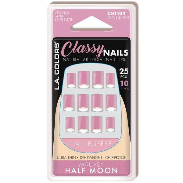 LA Colors Mauvey Half Moon Classy Nails Artificial Nail Tips