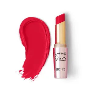 Lakme 9TO5 Primer   Matte Lip Color MR2 Red Coat, 3.6 g