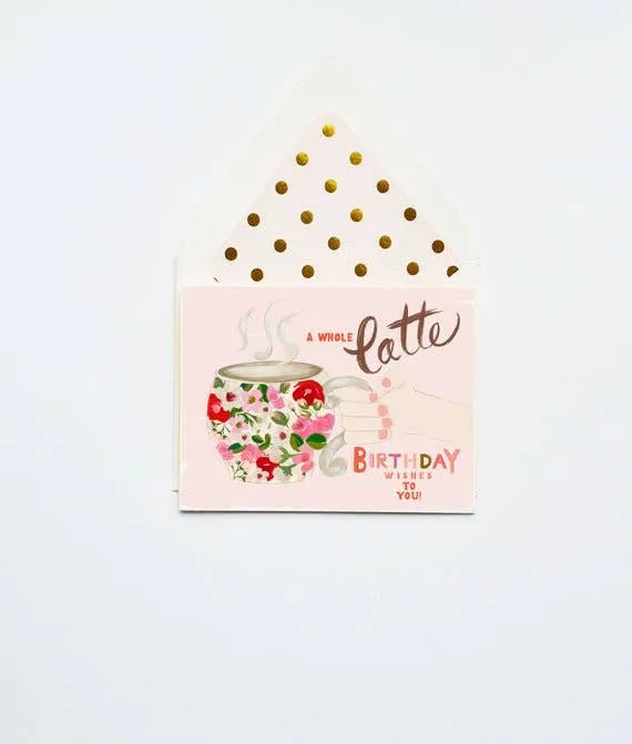 LATTE BIRTHDAY WISHES CARD