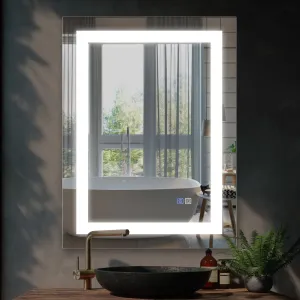 LED Bathroom Vanity Mirror With Light, 28 X 36", Anti Fog, Dimmable, Color Temper 5000K, Backlit / Front Lit, Both Vertical And Horizontal Wall Mounted Vanity Mirror