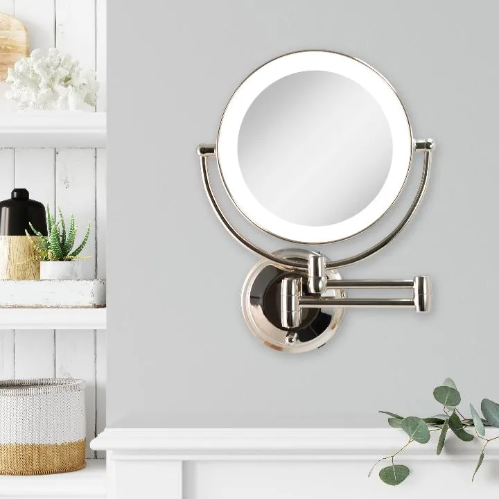 Lighted Wall Mounted Makeup Mirror with Magnification & Extendable Arm - Amazon