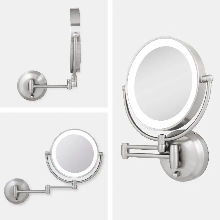 Lighted Wall Mounted Makeup Mirror with Magnification & Extendable Arm - Amazon