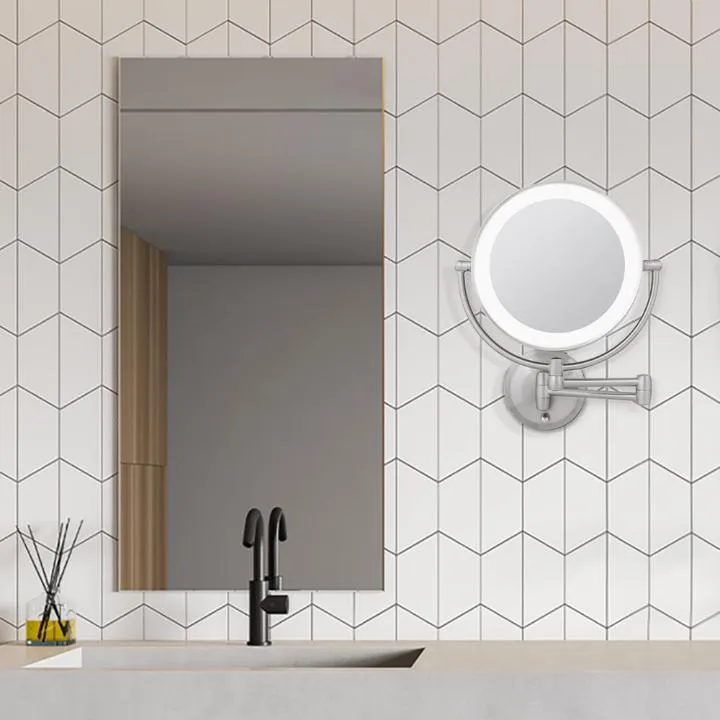 Lighted Wall Mounted Makeup Mirror with Magnification & Extendable Arm - Amazon