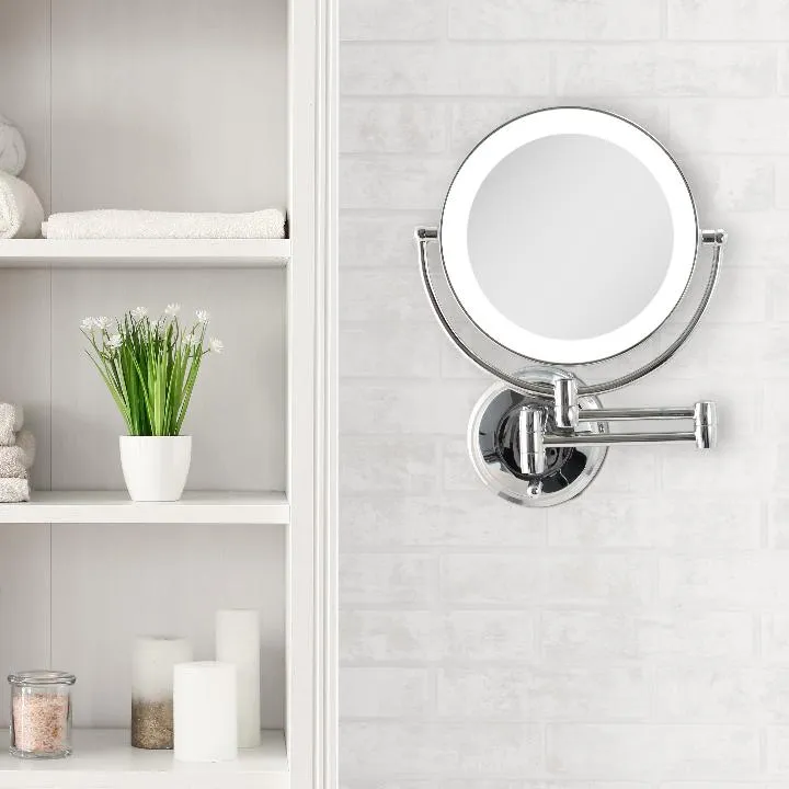 Lighted Wall Mounted Makeup Mirror with Magnification & Extendable Arm - Amazon